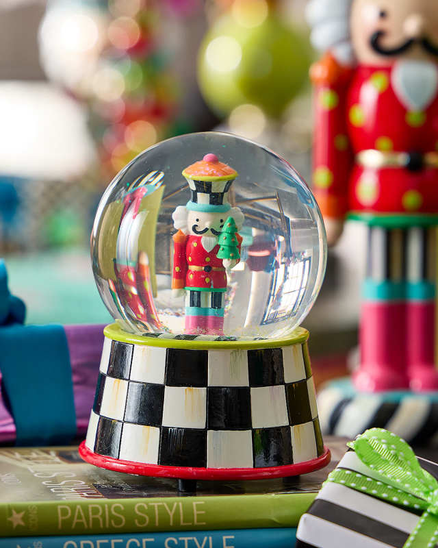 Confetti Christmas Nutcracker Snow Globe